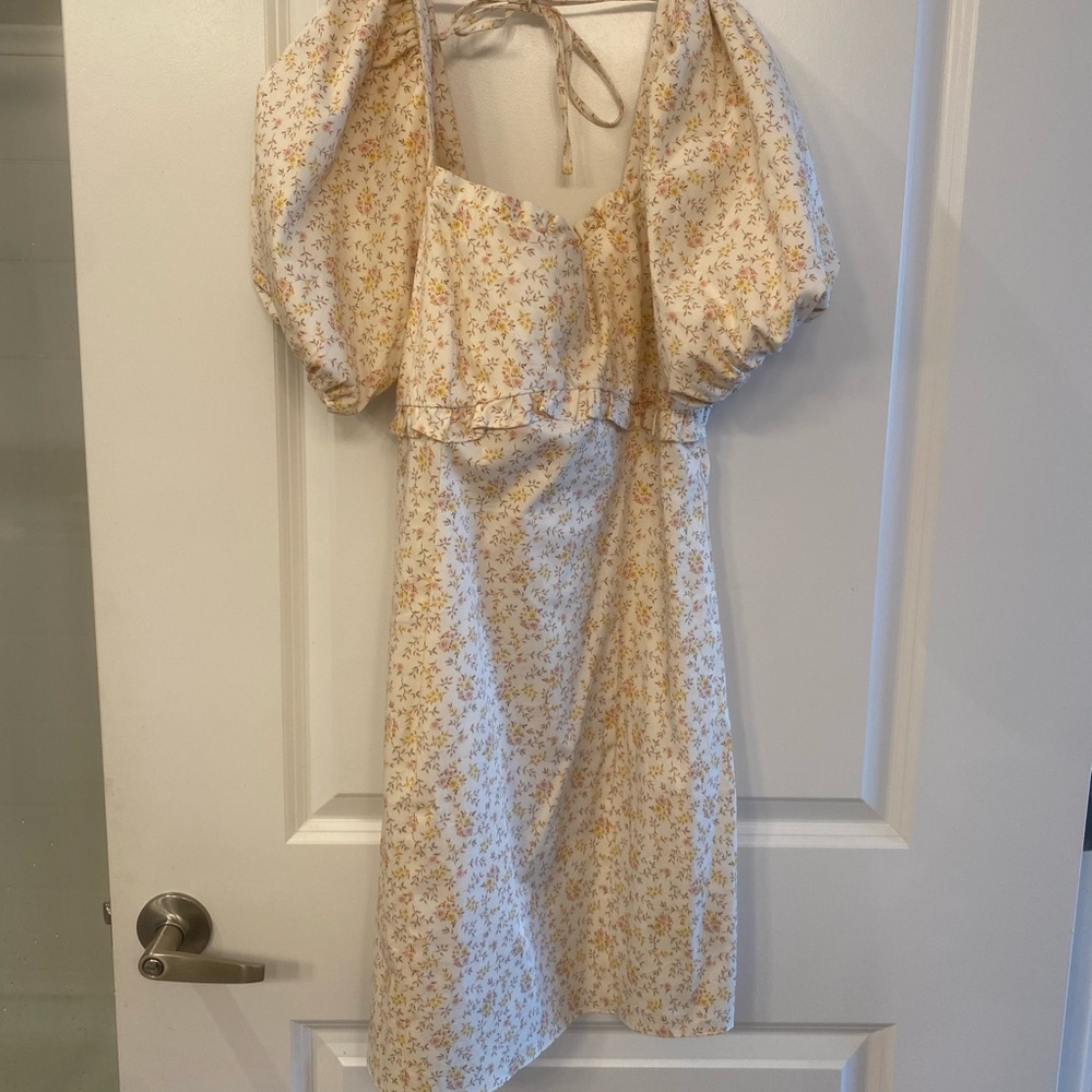 Topshop puff sleeve dress
